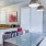 a kitchen with a dining table