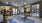 a room with exercise equipment and a person in it