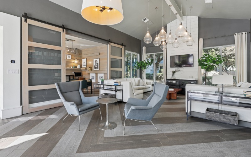 Club house with seating and natura lighting