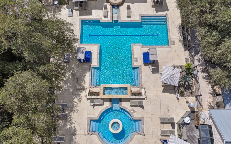 aerial view of the pool
